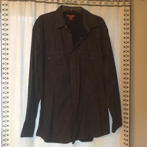 Men's red ranch long sleeve button down